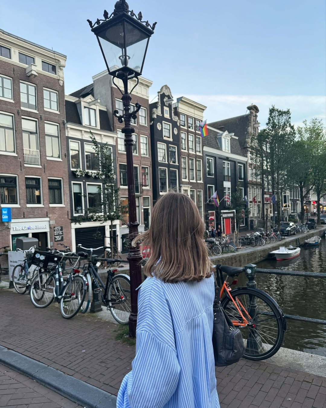 Canal in Amsterdam at golden hour